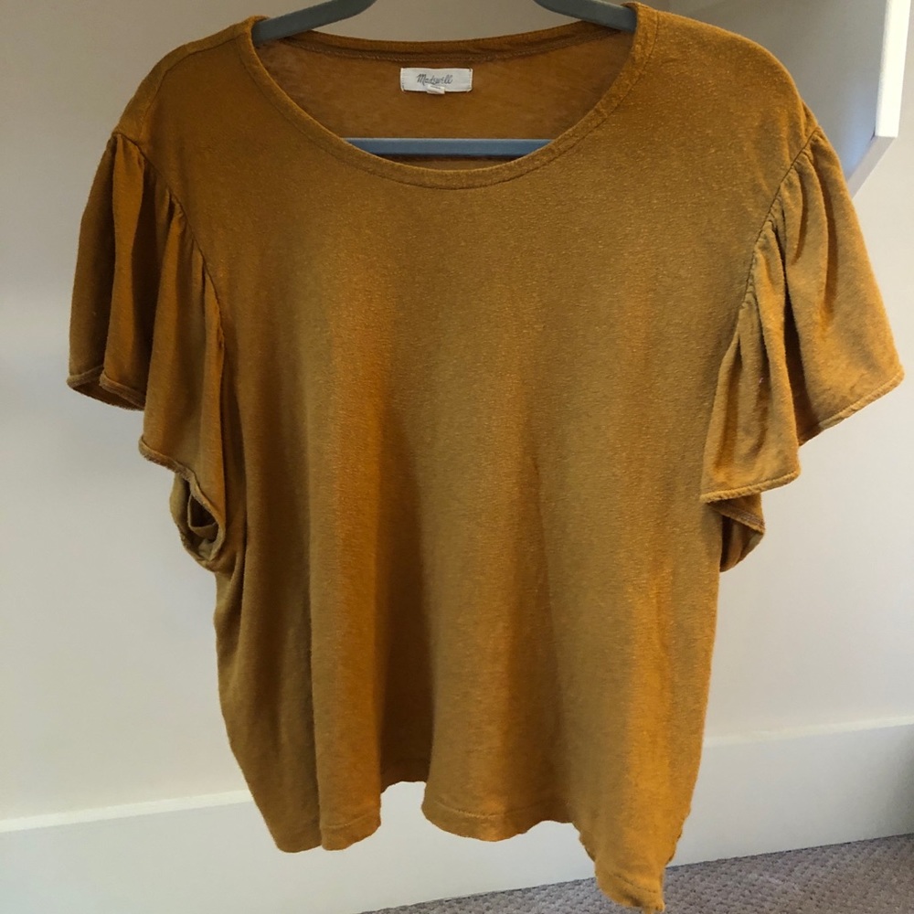 Madewell blouse with ruffle sleeves